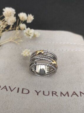 David Yurman 925 Silver Rings with Original Pouch